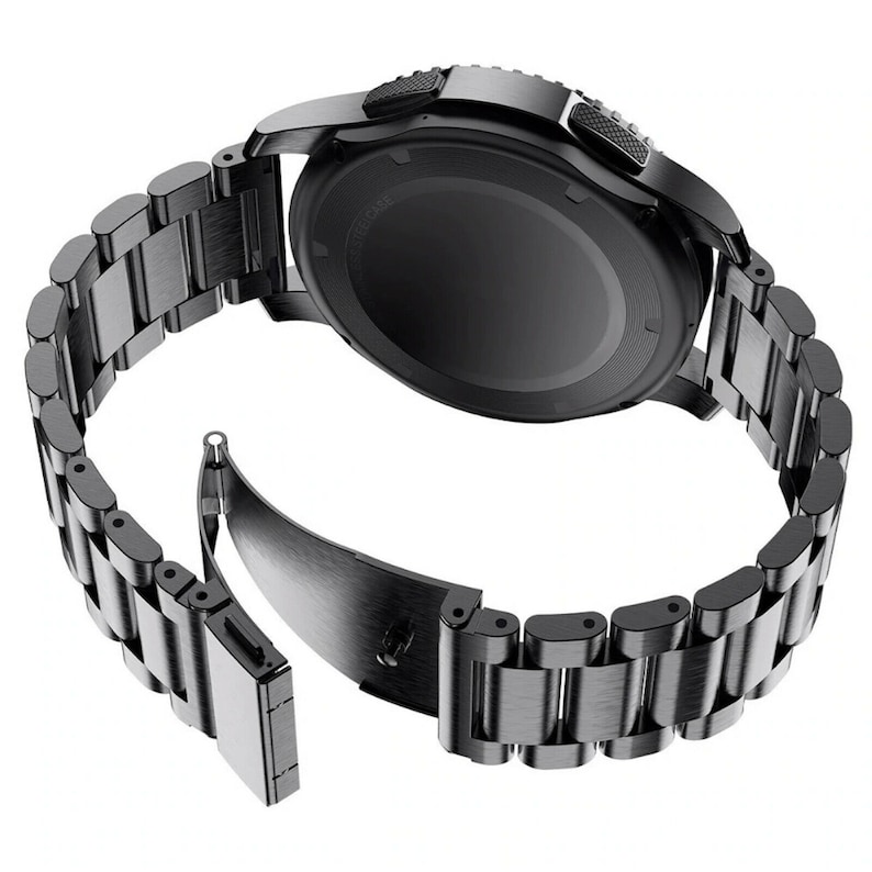 14 16 18 20 22 Bracelet de montre à maillons en acier inoxydable de 24 mm bracelet en acier en métal noir argenté bracelet en métal NOUVEAU image 4