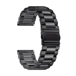 14 16 18 20 22 Bracelet de montre à maillons en acier inoxydable de 24 mm bracelet en acier en métal noir argenté bracelet en métal NOUVEAU Noir