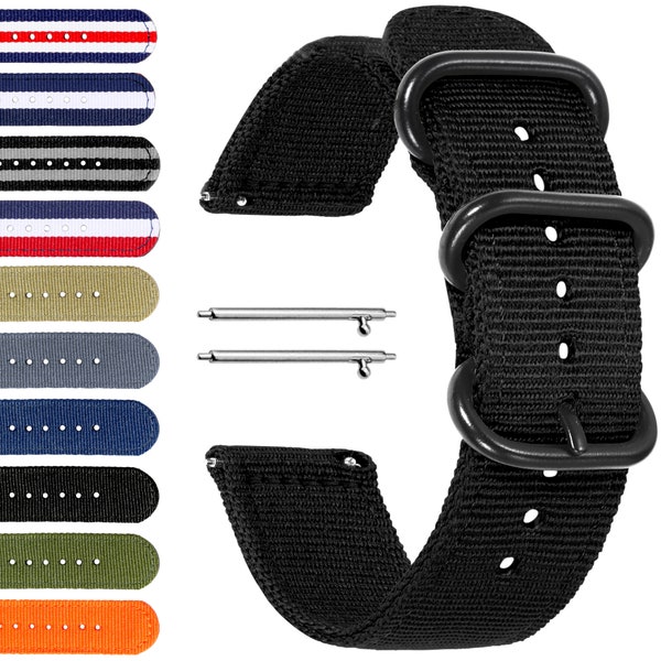 Stabiles Nylon Uhrenarmband 18 | 20 | 22 | 24 mm Textil Stoff Ersatz Armband