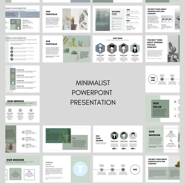 Simple Modern PowerPoint Template, Editable power point template, Business Plan presentation template, Minimal power point template