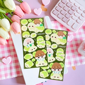 Melonen Pfanne Sticker Bogen | Süße Journal und Deko Sticker