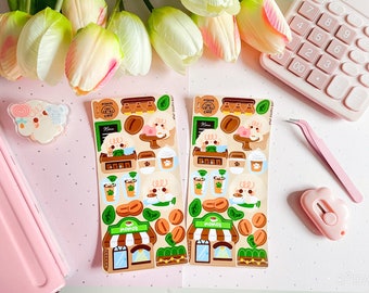 Coffee Shop Sticker Sheet | Cute Journal and Deco Stickers