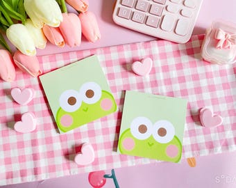 Leuk memoblok met kikker | Kawaii-kladblok