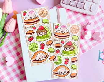 Foglio di adesivi Dorayaki / Adesivi carini per diario e decorazioni