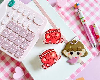Leuke acryl bindclip Takoyaki | Transparante acrylclip