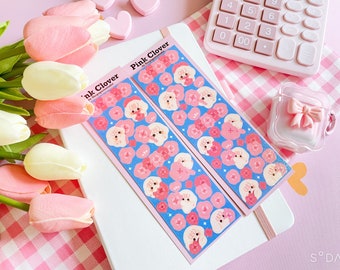 Pink Clover Sticker Sheet