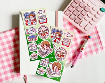 Sardines Sticker Sheet | Cute Journal and Deco Stickers