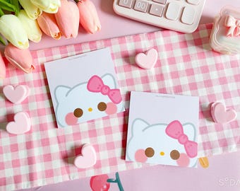 Memoblok roze kat | Kawaii-kladblok