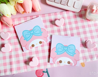 Roze memoblok konijn | Kawaii-kladblok
