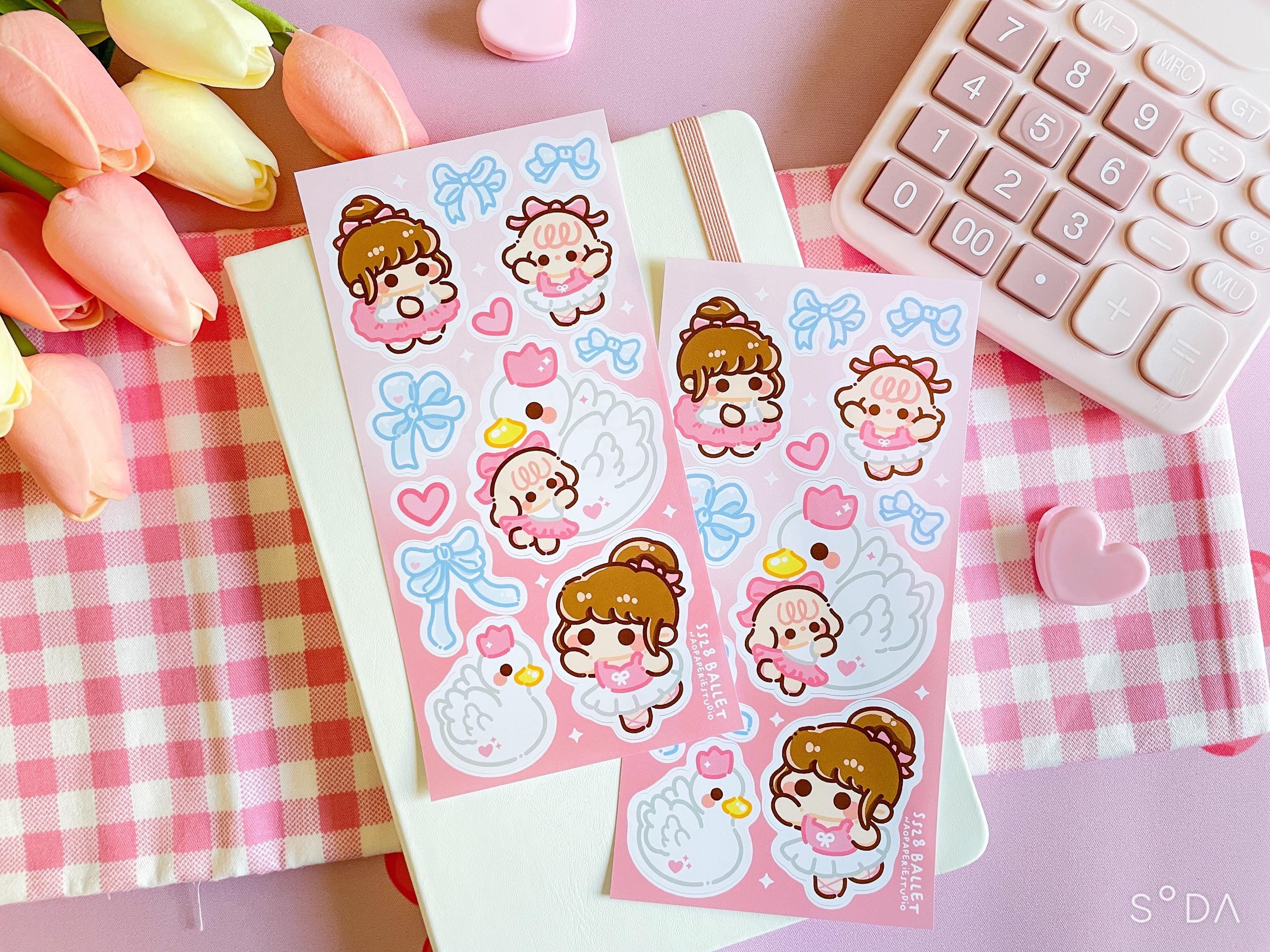 6 Blätter Kawaii Tagebuch-Sticker – Süße Aufkleber Für DIY, Journaling & Deko