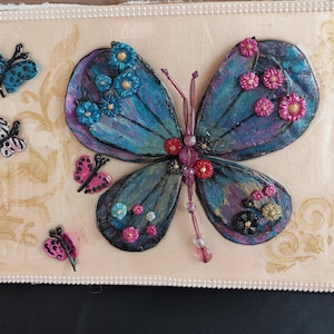3D paper relief  epoxy, decorated with glitter and stones  Central Europe and Turkey free shipping wall decoration kanvas butterfly