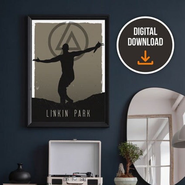 Linkin Park Band Poster - Chester Bennington- PRINTABLE WALL ART - Digital Download - Music Wall Art A3