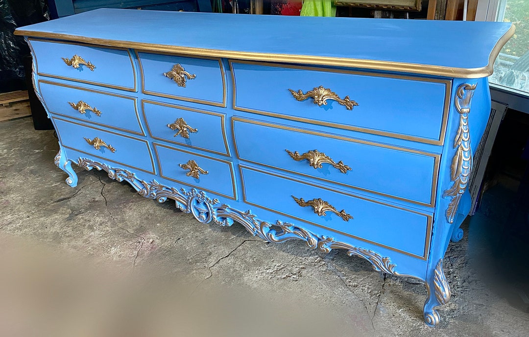 Stunning Light Blue Nine Drawer Dresser - Etsy