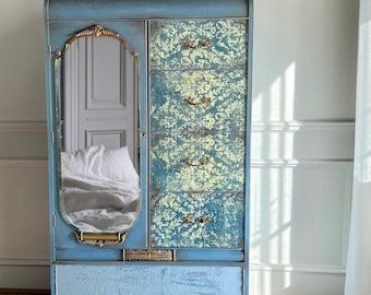 Whimsical Sky-Blue Armoire