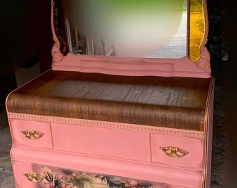 Gorgeous Art Deco Dresser With Mirror