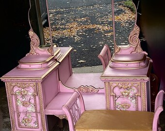 Magnificent Pink Vanity With Bench