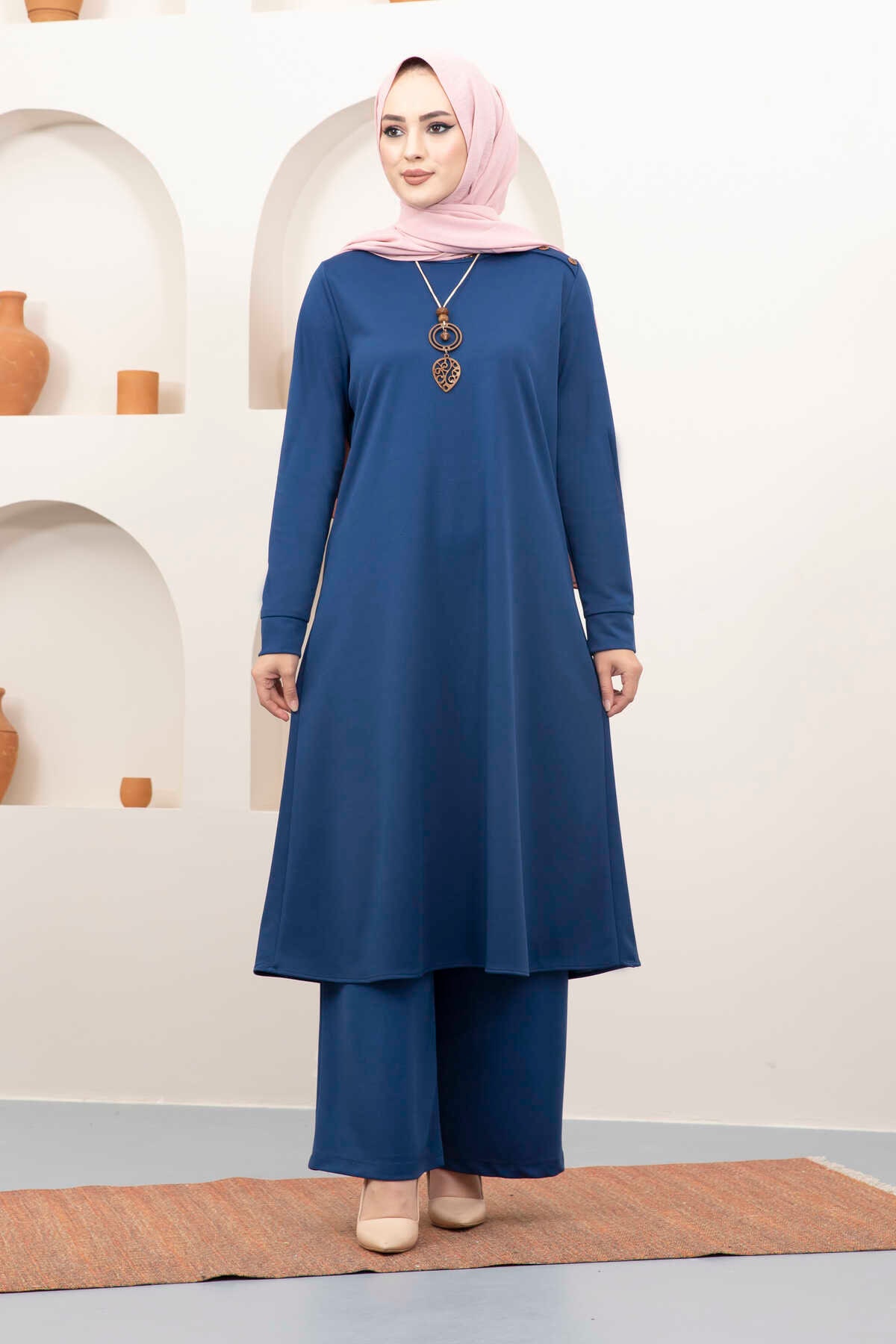 New Season Women Button Detailed Hijab 2 Piece Set Islamic - Etsy