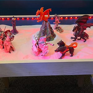 LED サンドトレイテーブル（カート、蓋、車輪付き）