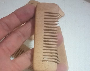 barbe en bois artisanale, peigne à moustache / barbe artisanale en buis, peigne à moustache