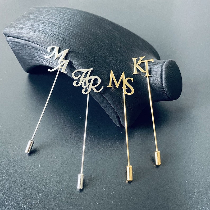Personalized Name Lapel Pin, Custom Initial Lapel Pin, Groom Wedding