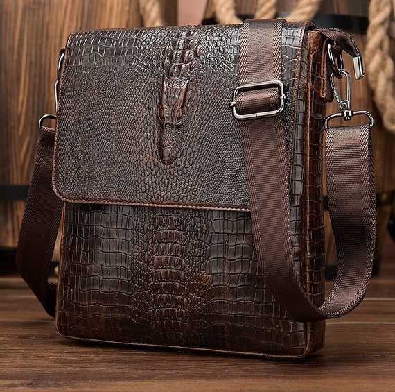 Genuine Leather Mens Bag, Shoulder Bag, Messenger Bag, Vintage
