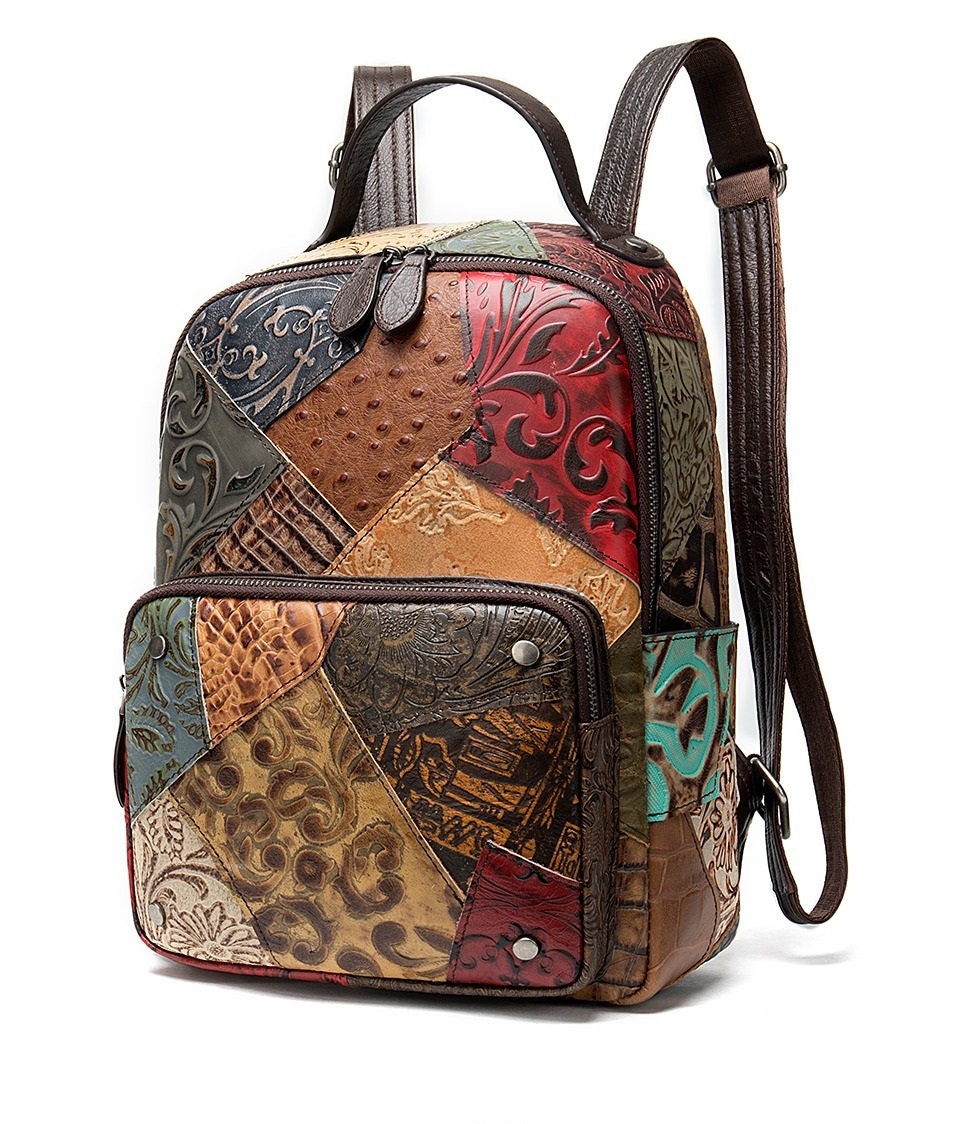 Genuine Leather Women's Backpack Shoulder Bag Unique - Etsy