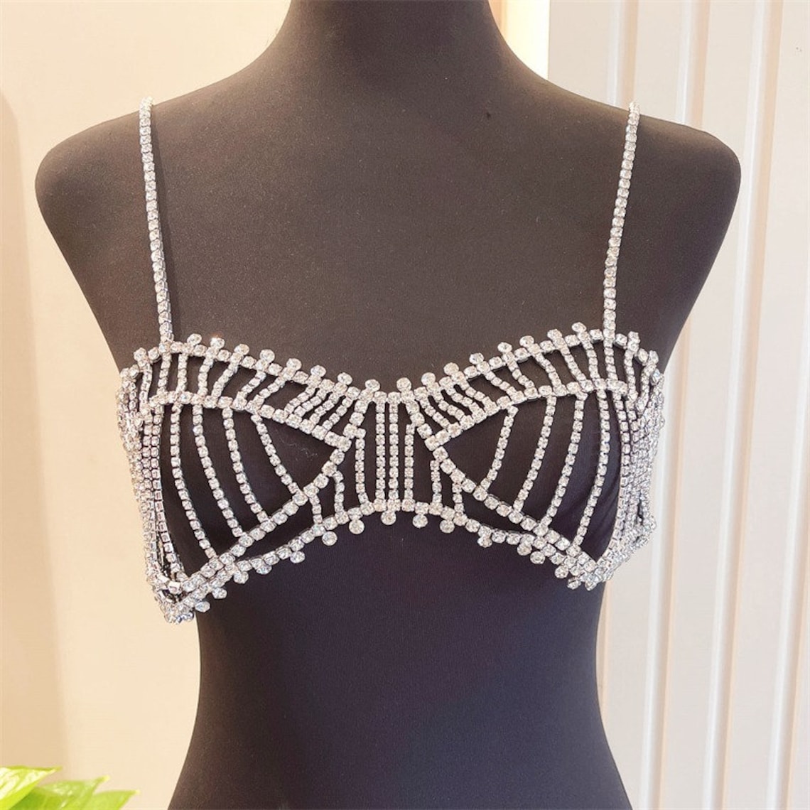 Crystal Dress Rhinestone Dress Body Jewelry Chain Etsy