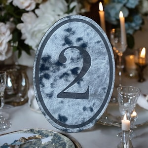 Números de mesa de veludo para casamento - Números de mesa de veludo - Números de mesa em tecido - Números de mesa ovais de veludo