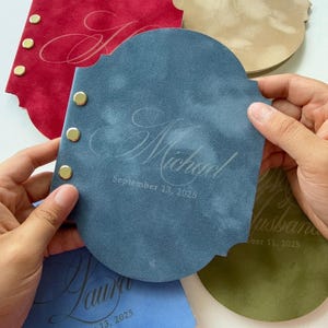 Velvet Vow Books Set of 2 - His and Hers Vow Books - Personalized Wedding Vow Books - Luxury Wedding Vows Books image 13