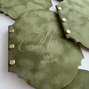 Velvet Vow Books Set of 2 - His and Hers Vow Books - Personalized Wedding Vow Books - Luxury Wedding Vows Books image 6