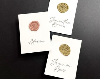 Wedding Place Cards with Wax Seal - Handwritten Calligraphy Place Cards | Wedding Place cards - Bachelorette or Party Place Cards