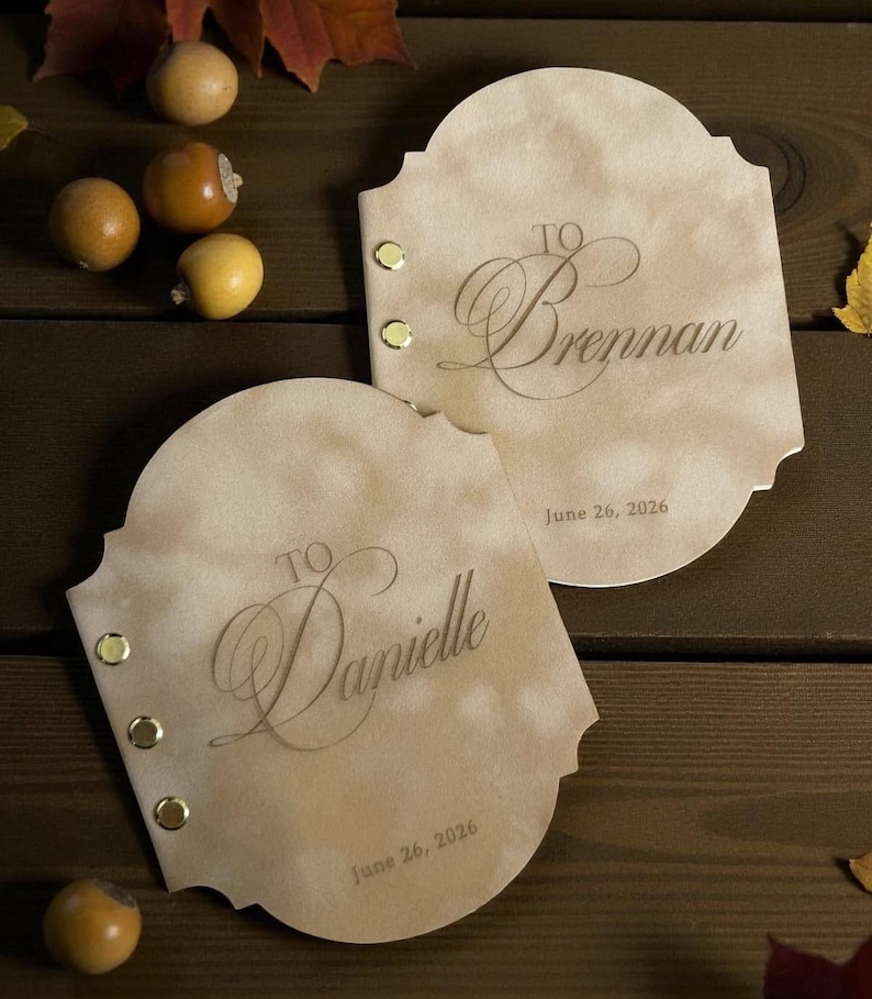 Velvet Vow Books Set of 2 - His and Hers Vow Books - Personalized Wedding Vow Books - Luxury Wedding Vows Books image 12
