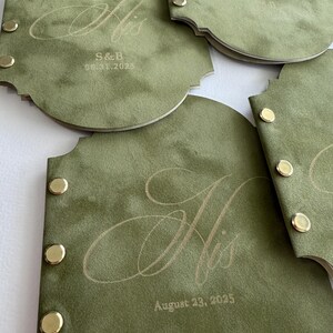 Velvet Vow Books Set of 2 - His and Hers Vow Books - Personalized Wedding Vow Books - Luxury Wedding Vows Books image 7