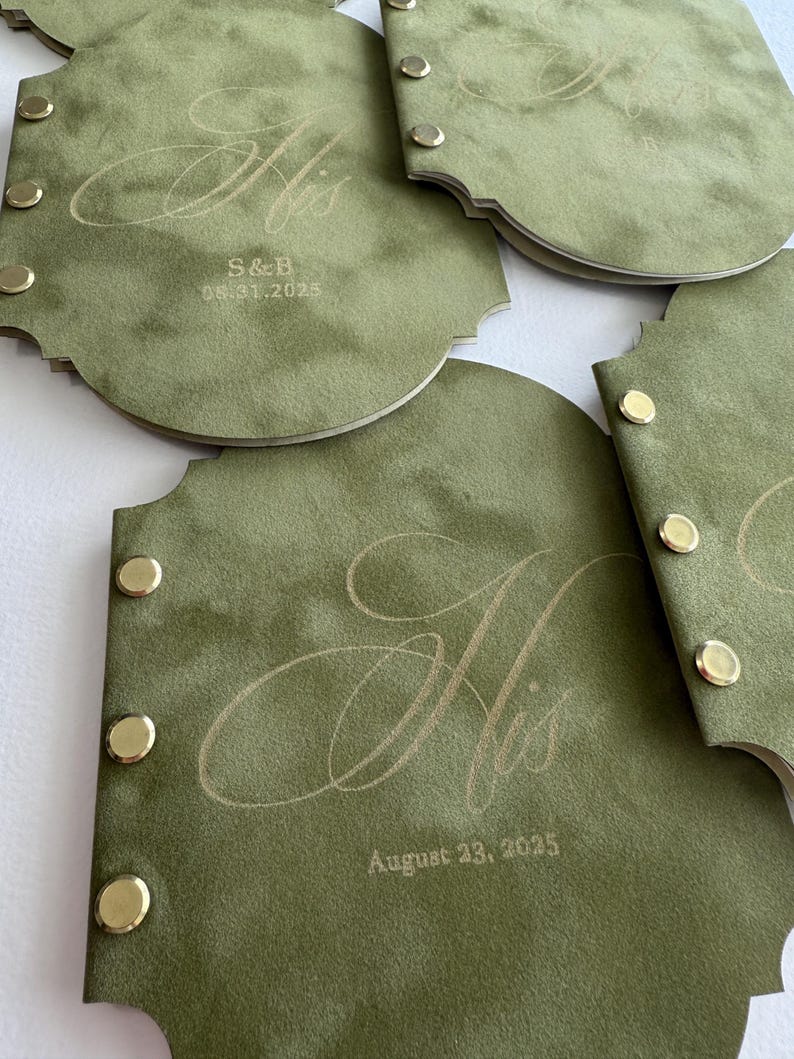 Velvet Vow Books Set of 2 - His and Hers Vow Books - Personalized Wedding Vow Books - Luxury Wedding Vows Books