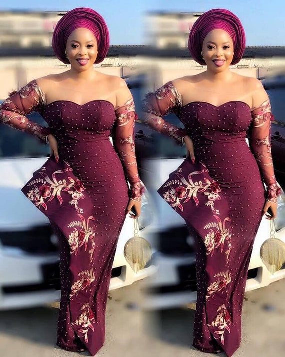 Floral African Fit and Flare Gown, Official Reception Dress - Etsy