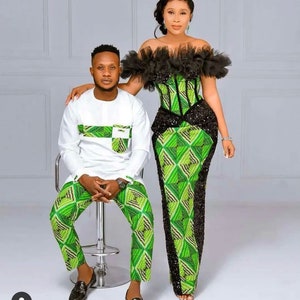Couple Ankara Set, African Couple Anniversary Set, African Wedding Couple Set, Pre-wedding photos hoot, Matching outfits