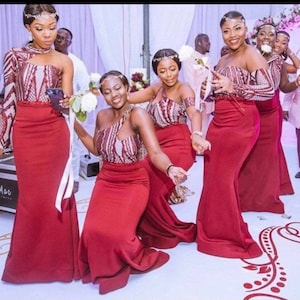 Bridesmaids Ankara Dress, Couple African Outfit, Pre-wedding photoshoot, Bridesmaids dress, Party dress for Bridesmaids,
