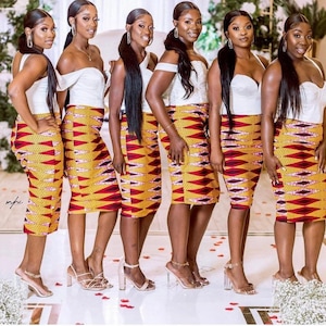 Bridesmaids Ankara Dress, Couple African Outfit, Pre-wedding photoshoot, Bridesmaids dress, Party dress for Bridesmaids,