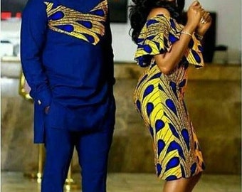 Couple Ankara Match,Wedding Couple Set, African Couple Anniversary Set, African, Pre-wedding photos hoot, Matching outfits