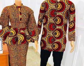 Couple Ankara Set, African Couple Anniversary Set, African Wedding Couple Set, Pre-wedding photos hoot, Matching outfits
