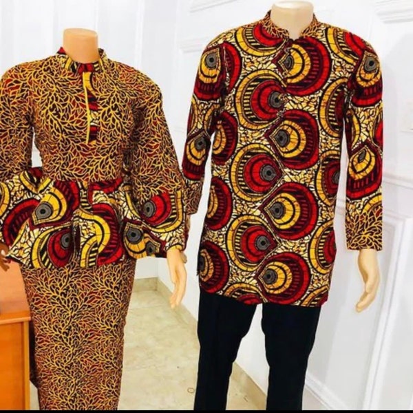 Couple Ankara Set, African Couple Anniversary Set, African Wedding Couple Set, Pre-wedding photos hoot, Matching outfits