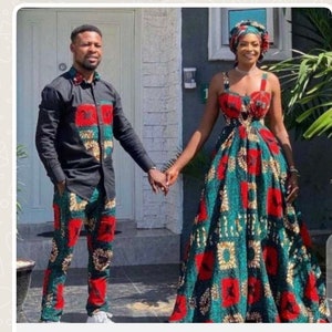 Couple Ankara Match,Wedding Couple Set, African Couple Anniversary Set, African, Pre-wedding photos hoot, Matching outfits