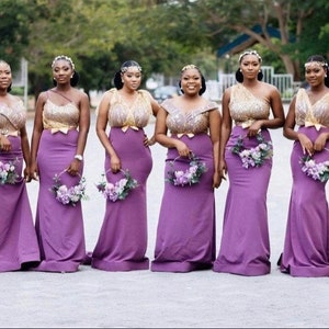 Bridesmaids Ankara Dress, Couple African Outfit, Pre-wedding photoshoot, Bridesmaids dress, Party dress for Bridesmaids,