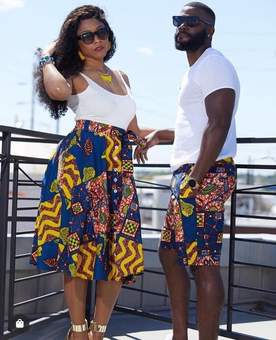 Couple Ankara Match wedding Couple Set African Couple Anniversary Set African Pre wedding Photos Hoot Matching Outfits Etsy Canada