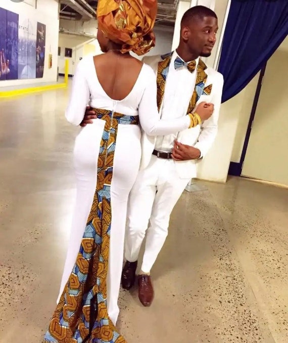 Matching Ankara Couple Set, African Wedding Anniversary Outfit