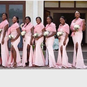 Bridesmaids Ankara Dress, Couple African Outfit, Pre-wedding photoshoot, Bridesmaids dress, Party dress for Bridesmaids,