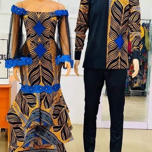 Couple Ankara Match,Wedding Couple Set, African Couple Anniversary Set, African, Pre-wedding photos hoot, Matching outfits