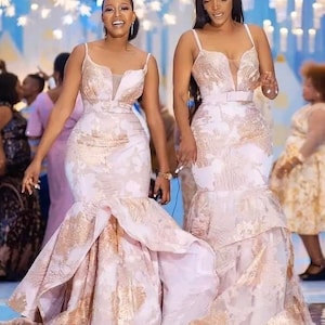 Bridesmaids Ankara Dress, Couple African Outfit, Pre-wedding photoshoot, Bridesmaids dress, Party dress for Bridesmaids,