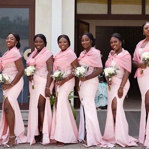 Bridesmaids Ankara Dress, African Print Wedding dresses,Pre-wedding Ankara Bridesmaids dress, Party dress for Bridesmaids, Pink