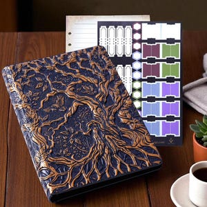 StoryForge Notebook Journal Refillable Binder for RPG- 400 Pages (200 Sheets) with Breathtaking 3D Tree of Life Design, plus Tabs and Ruler